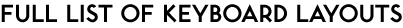 Full List of Layouts